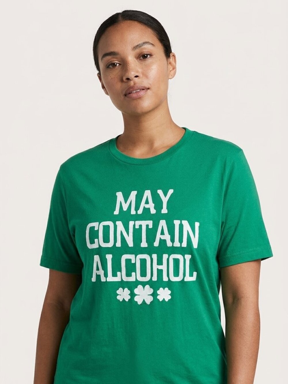 May Contain Alcohol St Patricks Day T-Shirt Bella Canvas Green Unisex M Funny